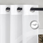 NICETOWN White Sheer Curtains 96 inches Long, Grommet Light Filtering Voile - Image 2