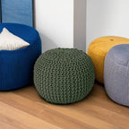 REDEARTH Round Hand Knitted Pouf - Image 5