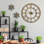 Metal Flower Wall Art Decor, 10“ Rustic Modern Floral Sculpture, Distressed Iron Wall Hanging Home Decoration Accent Artworks for Indoor Kitchen Bedroom Living Room Office Outdoor Garden Patio - Image 3