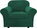 H.VERSAILTEX Rich Velvet Stretch 2 Piece Cover Chair Slipcover Sofa Cover by HVERSAILTEX