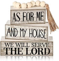 Yuntau 4 Pcs Farmhouse Christian Table Decor Stacked Wooden Block Sign by Yuntau