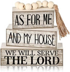 Yuntau 4 Pcs Farmhouse Christian Table Decor Stacked Wooden Block Sign by Yuntau