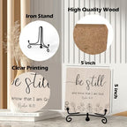 Home Decor, Farmhouse Be Still And Know That I Am God Shelf Decor For Living Room, Christian Gifts For Women Men, Entryway Tv Stand Fireplace Mantle Coffee Table Decoration (Still-15) - Image 2