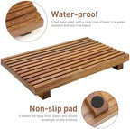 Acacia Wood Pedestal Stand Bathroom Tray Organizer Kitchen Counter Decor - Image 3
