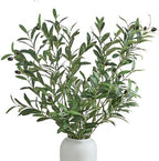 2 PCS 39 Inch Faux Olive Branches Artificial Flowers Greenery Stems by VICROL