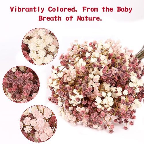 N&T NIETING Baby Breath Flowers Artificial Bulk, 15Pcs, Fall Pink Decor - Image 4