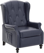 Wingback Recliner Chair with Massage and Heat, Tufted PU Leather Push Back - Image 5