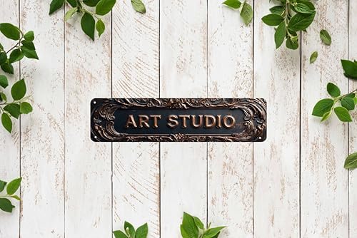 Vintage Tin Art Studio Sign Retro Metal Sign for Outdoor indoor Decoration - Outdoor indoor Funny Wall Art Plaque 4x16 Inch - Image 6