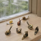 8pcs Brass & Alloy Snail Statue mini Ornaments Retro、Antique Whimsical Cottagecore Decor, Brass Decor for Living Room、Desk and Bookshelf Figurines, Outdoor Garden Landscaping - Image 5