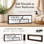 Bathroom Wood Decor Sign, Funny Farmhouse Bathroom Wall Decor, Inspirational Bathrooms Wooden Sign, Rustic Solid Wood Bathrooms Wall Signs, Decorative Gift for Home Restroom 9.5x3.1 Inches - Image 4
