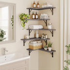 Fixwal Conner Shelves Wall Mounted for Decor, Grey, Set of 5 - Image 5