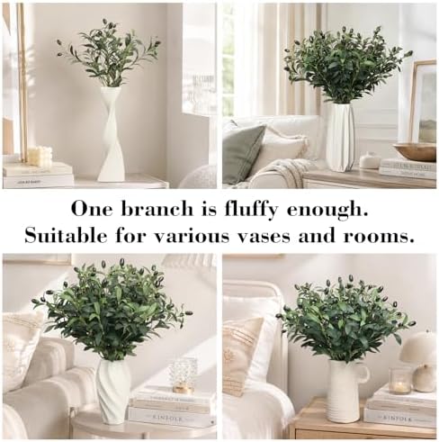 18in 10PCS Artificial Olive Branches for Vase Fake Greenery Stems - Image 3