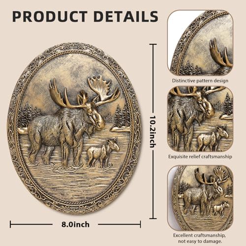 Vintage Moose Wall Sculpture,Antique Wall Decor,Retro Art Deer Decor - Image 3
