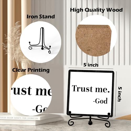 Home Decor, Farmhouse Shelf Decor For Living Room, Boho Aesthetic Table Decorations, Christian Gifts For Women Men, Entryway Tv Stand Fireplace Mantle Coffee Table Decoration (trust-05) - Image 2