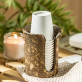 Ceramic Bathroom Cup Dispenser, 3 Oz Mouthwash Cup Dispenser, Brown by YHOSSEUN