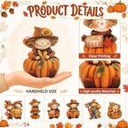 Vicenpal 6 Pcs Fall Thanksgiving Decoration Wooden Scarecrow Pumpkin Decor - Image 3