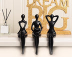 Quoowiit Black Thinker Statue Book Shelf Decor, Minimalist Modern Home Decor Collectable Figurines Office Desk Unique Coffee Table Decorations for Living Room 3 Piece - Image 5