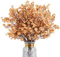 8Pcs Artificial Fall Flowers Real Touch Babys Breath Fake Brown Flowers by HIAGROW