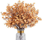 8Pcs Artificial Fall Flowers Real Touch Babys Breath Fake Brown Flowers by HIAGROW