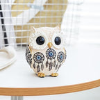 TOHLUCS Owl Statue Home Decor Accents with Evil Eye.White Decor for Bookshelf, Bedroom, Living Room, Office, Table and Shelf. Vintage Owl Figurines Gifts for Birds Lover.Cute Small Animal Sculptures. - Image 5
