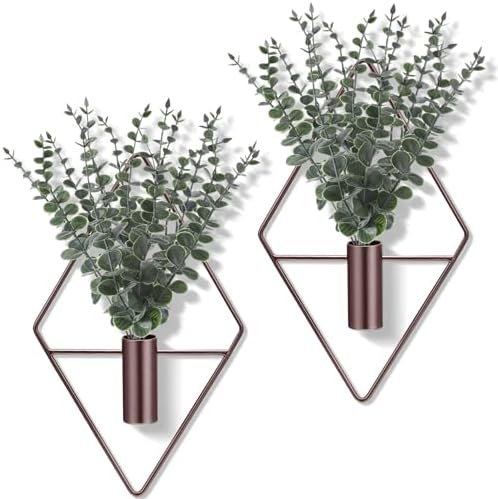 Jexine 4 Pcs Hanging Artificial Planters Wall Decor, Bronze, Eucalyptus by Jexine