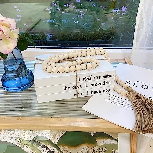 Decorative Books for Home Decor, White Faux Books for Decoration, Rustic Farmhouse Stacked Display Books (I Still Remember) - Image 2