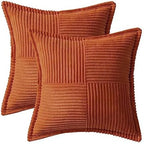 MIULEE Fall Burnt Orange Decorative Euro Sham Throw Pillow Covers 22x22 in | 2 - Image 6