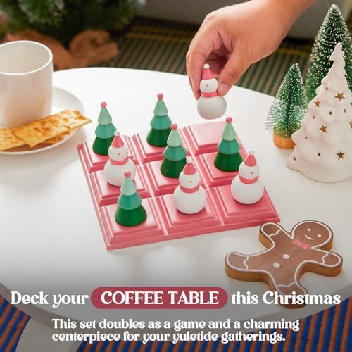WDS WONDROUS Christmas Tic Tac Toe with Snowman & Trees, Coffee Table Decor - Image 2