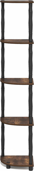 Furinno Turn-N-Tube Storage Shelves, 5-Tier Corner Book Shelf, Standing Corner - Image 7
