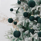 Velvet Christmas Ornaments Set 38Pcs Flocked Shatterproof Christmas Ornaments for Christmas Tree Decorations Xmas Decorative Hanging Christmas Ball Ornaments for Holiday Home Decor - Image 4