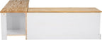 Linon Harris Natural and White Two Tone Backless Corner Breakfast Nook - Image 15