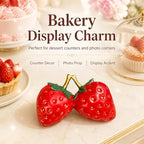 Strawberry Decor Figurine, Double Strawberry Sculpture Home Decor, Red Fruit Decorative Ornament for Kitchen Living Room Coffee Table Shelf Aesthetic Room Decor Unique Gift - Image 6
