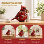 TOHLUCS Cardinal Bird Figurine with Angel, 5in Hand-Painted Resin - Image 4