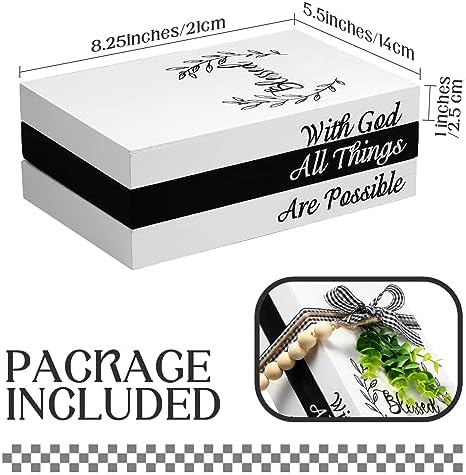 Capoda 3 Pcs Decorative Books for Home Decor, Blessed - Image 2