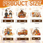 Wenqik 6 Pcs Fall Wooden Table Decorations for Home, Thanksgiving Harvest - Image 3