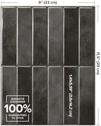 Smart Tiles Peel and Stick backsplash, Stacked Graphite Black, 11.43"x9" - Image 4