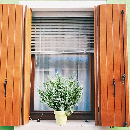 XLFAQXM 8 Pack Artificial Plants Flowers Grass Shrubs No Fade Faux Plastic Flowers Outdoor for Vases Farmhouse Garden Porch Patio Office Indoor Wedding Decoration Greenery Fake Plants (5#White) - Image 3