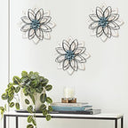 Wood Flower Wall Decor,Rustic Farmhouse Wall Art for Livng Room 13 inch - Image 2
