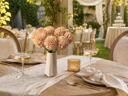 Mandy's 12pcs Artificial Champagne Ball Chrysanthemum Flowers - Image 7