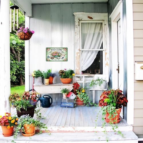 Bestylez Gardening Gifts Vintage Gardening Signs Welcome to My Garden Tin Sign for Home Garden Greenhouse Living Room Bedroom Yard Cottage Outdoor Decor 8X12 Inch (3357) - Image 4