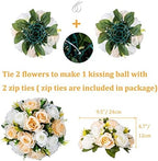 Flower Balls Table Rose Centerpieces: 2 Pcs Fake Flowers Champagne White - Image 4
