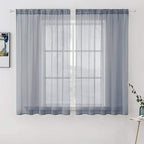 MIULEE 2 Panels Sheer Curtains for Living Room 54X63 Inch Dark Grey | Sheer by MIULEE