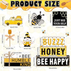 11 Pcs Bee Table Decorations Bee Tiered Tray Decorations Set Gnome Stack Signs Honey Farmhouse Rustic Wooden Table Centerpieces for Home Party - Image 4