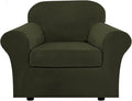 H.VERSAILTEX Rich Velvet Stretch 2 Piece Cover Chair Slipcover Sofa Cover by HVERSAILTEX