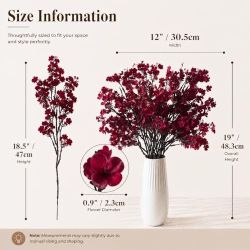 Mandy's 6 Bundles Artificial Burgundy Baby’s Breath Flowers - Image 3