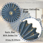 Metal Wall Sculpture,11.4'' Distressed Radial Sunburst Wall Art Decor - Image 3