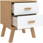 Scandinavian Style Bedside Cabinet in White and Brown - Image 6