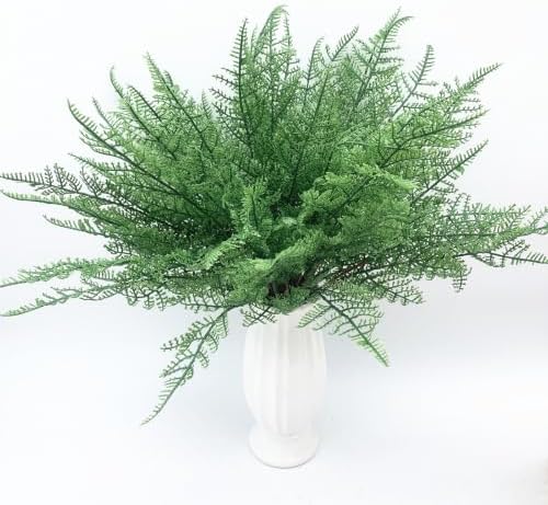 Artificial Ferns Plants Indoor Decor Fake Boston Fern for Outdoors 4 Pack, Faux Plastic Greenery Shrubs Home Garden Verandah Kitchen Bathroom Decoration Wedding Party Christmas DIY Bundles Bush 4 Pcs - Image 2