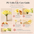Mandy's 20pcs Light Yellow Calla Lily Artificial Flowers - Image 6