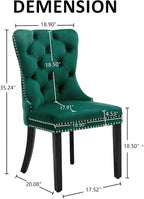 KCC Velvet Dining Chairs Set of 4, Upholstered High-end Tufted Dining Room Chair - Image 3